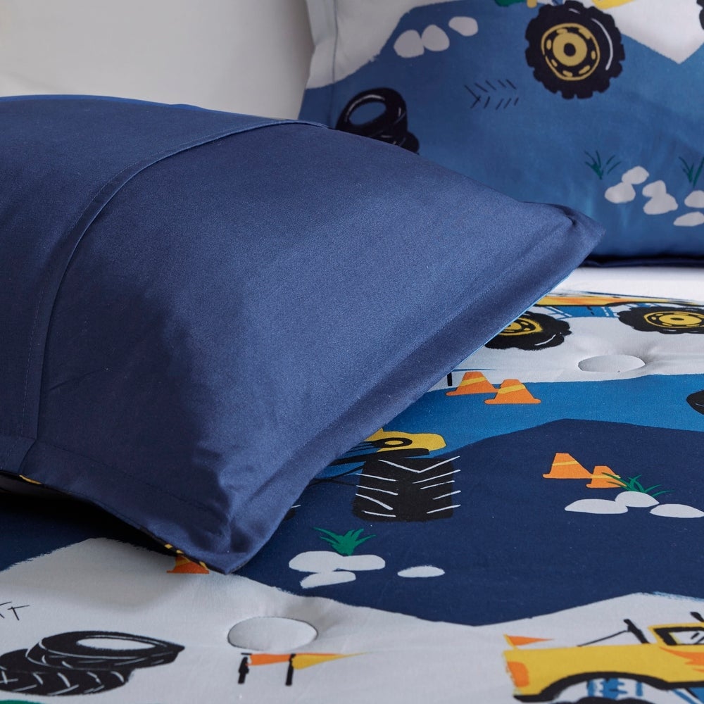 Mi Zone Fun Kids Gavin Monster Truck Comforter Set - Blue