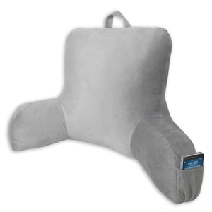 Plush Micro Mink Bed Rest Backrest Pillow with Pocket