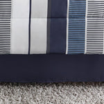 Blue and White Stripe 8-Piece Bedding Set, Coordinating Bed in a Bag