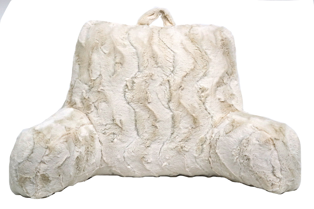 Stylish Ultra-Soft Bed Rest Homes & Gardens Swirls Faux Fur Backrest Pillow
