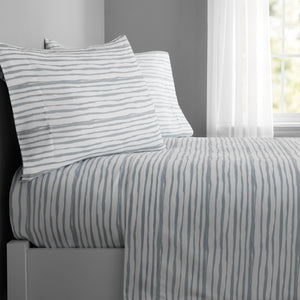 Modern Grey and Teal 8-Piece Bedding Set, Girls Fun Bold Comforter Set